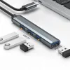 Hub USB QOLTEC 53792, USB-C 3.1 para 4 portas (USB 3.0 x1, USB 2.0 x3)