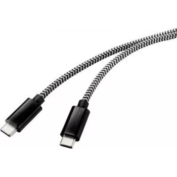 Cabo de ligação USB 2.0 Renkforce [1x conector macho USB 2.0 C - 1x conector macho USB 2.0 C] 3,00 m preto/branco (RF-4598412)