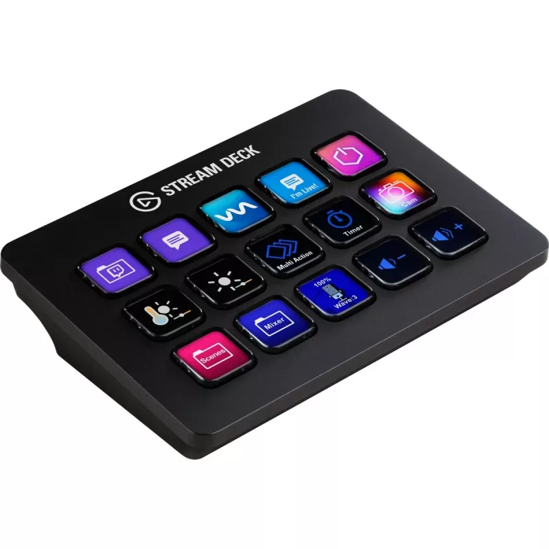 Elgato Stream Deck MK.2 – Painel de controlo de tarefas USB ajustável com 15 teclas clássicas, preto