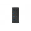Natec Mantis 2 NHU-1557 hub USB 3.0 de 4 portas, entrada USB Type-B, interruptores ligar/desligar, adaptador de corrente, preto