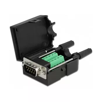 Conector de fios DeLOCK 66232 Sub-D 9 barra de terminais de 10 polos preto