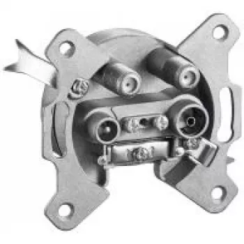Tomada de antena Wentronic Goobay de 4 orifícios, 2 dB – tomada de derivação ou terminal, passagem DC (67049)
