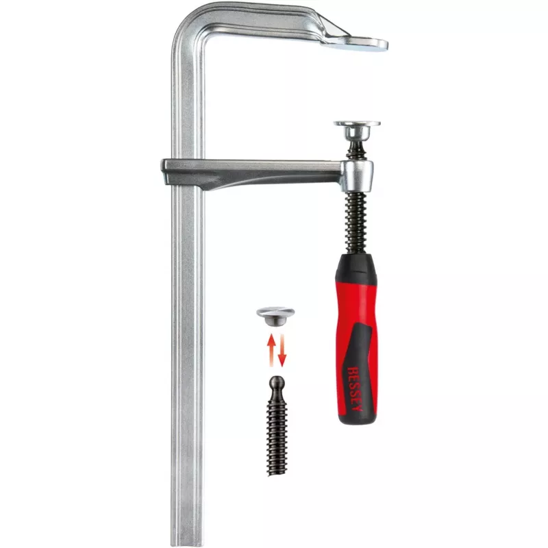 Grampo de rosca em F BESSEY GZ30-2K 30 cm preto vermelho aço inoxidável