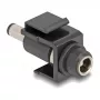 Módulo Keystone DeLOCK DC 5,5 x 2,1 mm conector fêmea para DC 5,5 x 2,5 mm conector macho preto