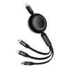 Cabo USB Baseus CAMJ010201 1,1 m USB 3.2 Gen 1 USB C Micro USB-A Lightning preto