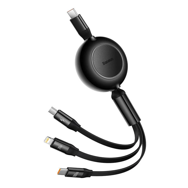 Cabo USB Baseus CAMJ010201 1,1 m USB 3.2 Gen 1 USB C Micro USB-A Lightning preto