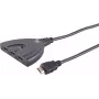 Comutador HDMI ShiverPeaks 05-02007 3x1 4K60Hz — 3 entradas para 1 saída, UHD 3840x2160@60Hz