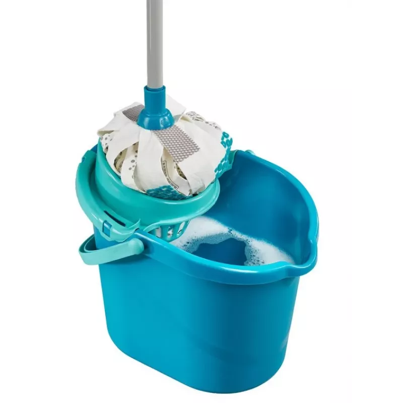 LEIFHEIT 52106 Esfregona de algodão, fibra, húmido e seco, azul, branco