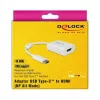 Adaptador de cabo de vídeo DeLOCK 63937 USB Type-C para HDMI 0,1 m branco
