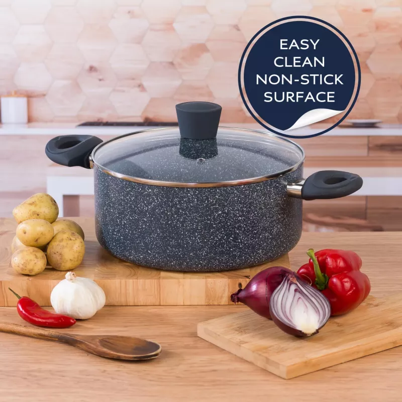 Conjunto de panelas Russell Hobbs RH02818EU7, conjunto de 5 peças de cozinha em pedra