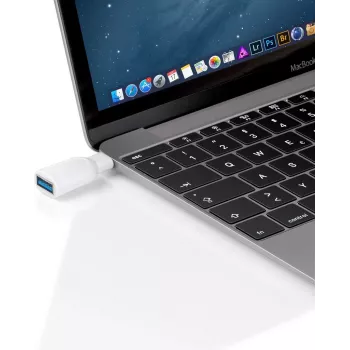 Adaptador USB-C™ Wentronic Goobay - conector fêmea USB 3.0 A, branco - para ligação entre dispositivos USB-C™ e USB-A (66262)