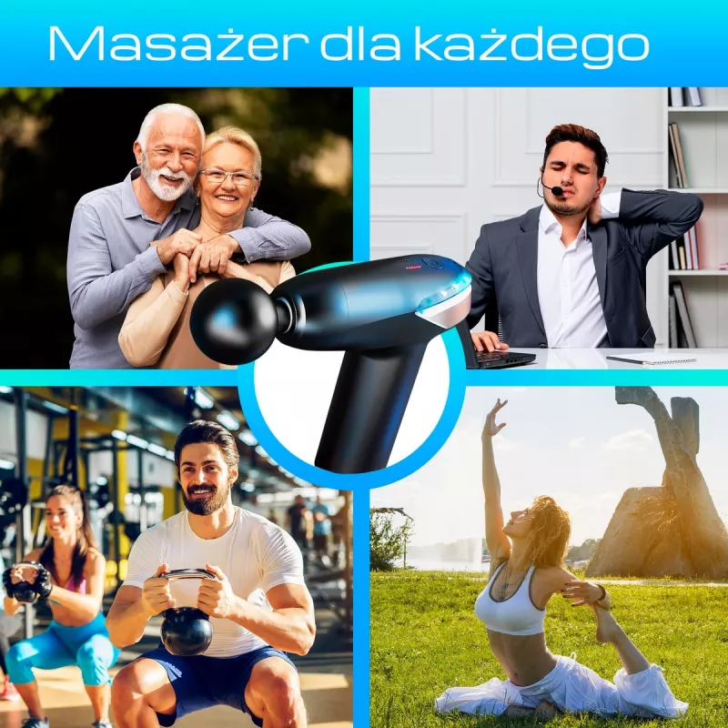Pistola de massagem Extralink MSG-02-LITE 3200 rpm 6 acessórios
