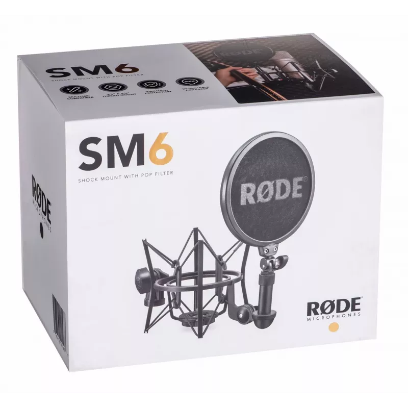 RODE SM6 suporte anti-choque com filtro pop, preto