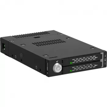 ICY DOCK - ToughArmor - MB834MK-B V2 - 2x M.2 NVMe para 1x baía de 3,5 polegadas moldura removível fecho de chave metálico SlimSAS 4i preto