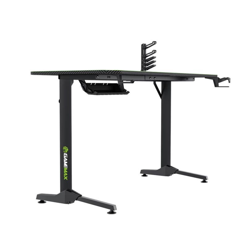 Secretária GameMax D140-CARBON — Secretária gaming/escritório, peso líquido 20,5 kg, dimensões brutas 125×795×682 mm