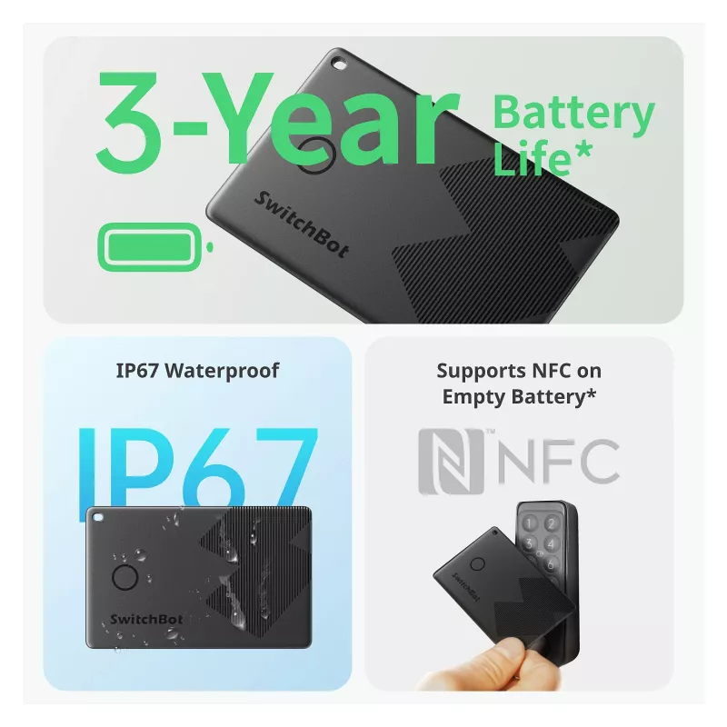 Switchbot rastreador de carteira cartão compatível com NFC (W2500032)