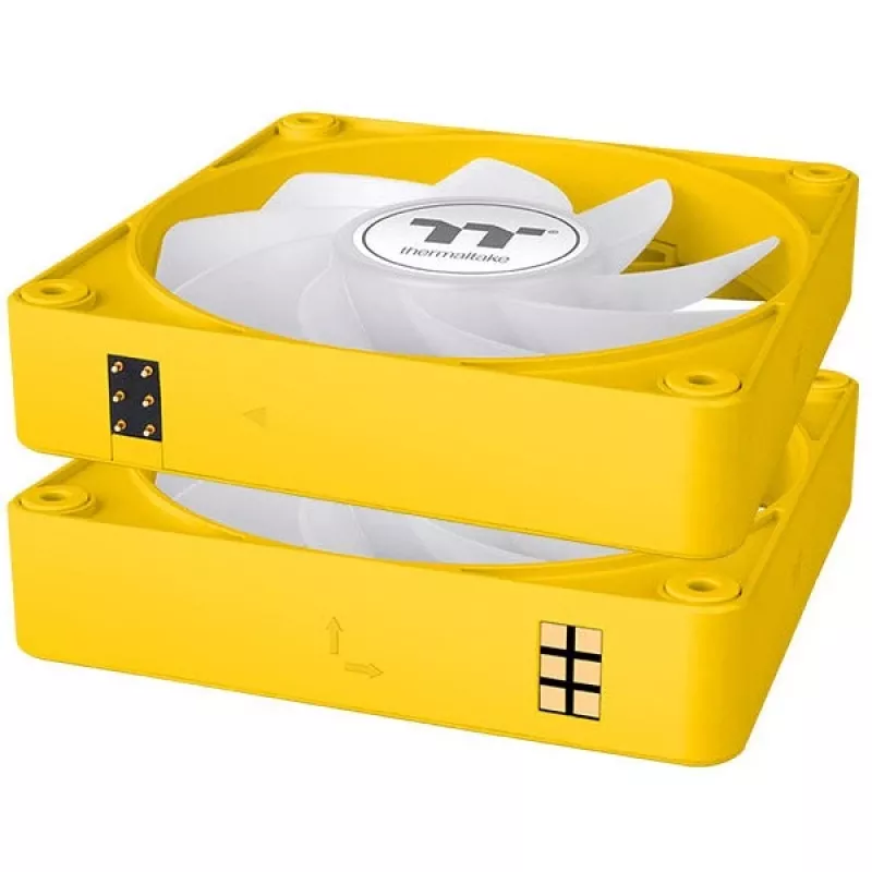 Ventoinhas de caixa Thermaltake CT120 EX Reverse ARGB 120mm pack de 3 amarelo