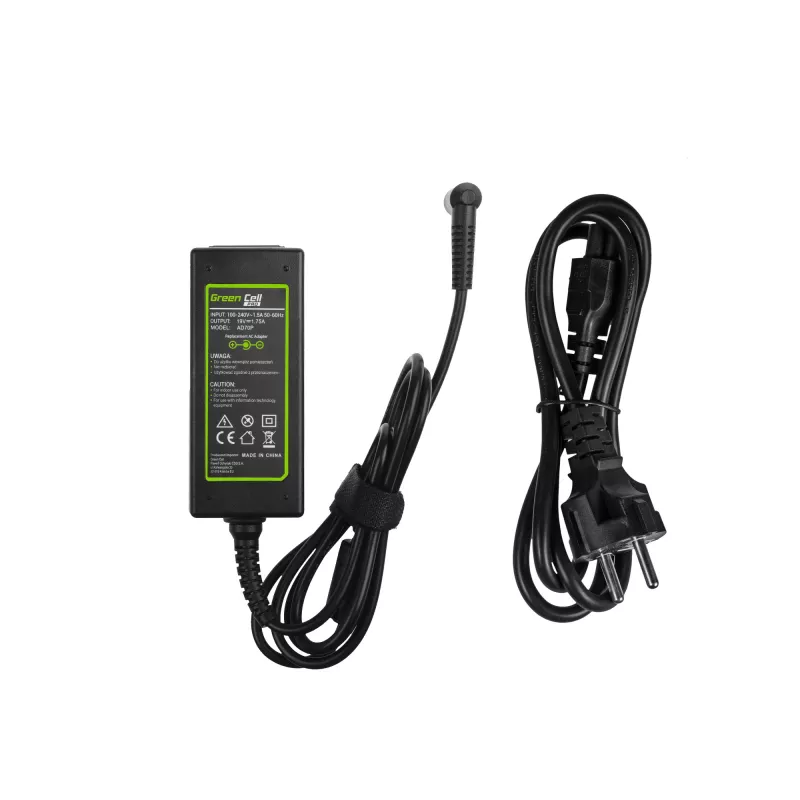 Fonte de alimentação Green Cell AD70P para portáteis ASUS, 33W, 19V 1,75A, interior, preto
