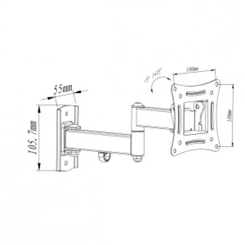 Suporte para TV LCD/LED 10-27 15KG AR-82 ajuste vertical/horizontal 28cm