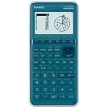 Calculadora gráfica CASIO FX-7400GIII com ecrã ciano, visor de 21 dígitos
