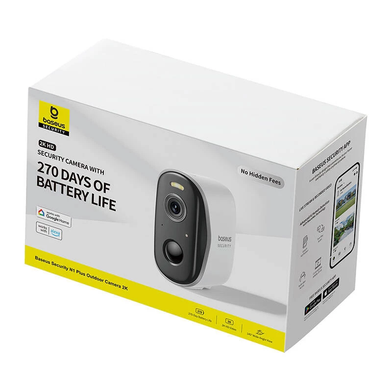 Câmara de vigilância Baseus N1 Plus câmara exterior branco