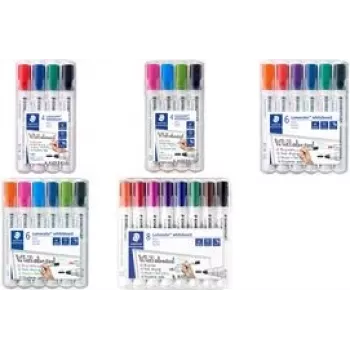 Marcador Staedtler Lumocolor 351 ponta redonda preto azul-claro verde-claro rosa