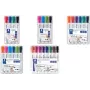 Marcador Staedtler Lumocolor 351 ponta redonda preto azul-claro verde-claro rosa