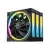 DeepCool FL12R 3-in-1 ventoinhas de caixa de 120 mm (3 un.), Reverse, PWM de 4 pinos, 500-2150 rpm, FDB, pretas