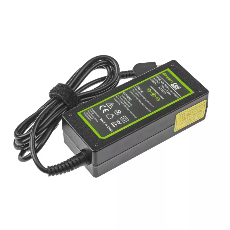 Fonte de alimentação Green Cell AD38AP 65W para portáteis Lenovo, 20V 3,25A, cabo de 1,2 m, preto