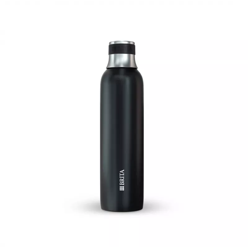 Garrafa de carbonatação BRITA 650 ml, aço inoxidável, preta, apta para máquina de lavar loiça