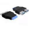 Adaptador Delock USB 3.0 Pin Header fêmea > 2 x USB 3.0 fêmea - lado a lado (65324)