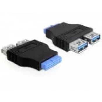 Adaptador Delock USB 3.0 Pin Header fêmea > 2 x USB 3.0 fêmea - lado a lado (65324)