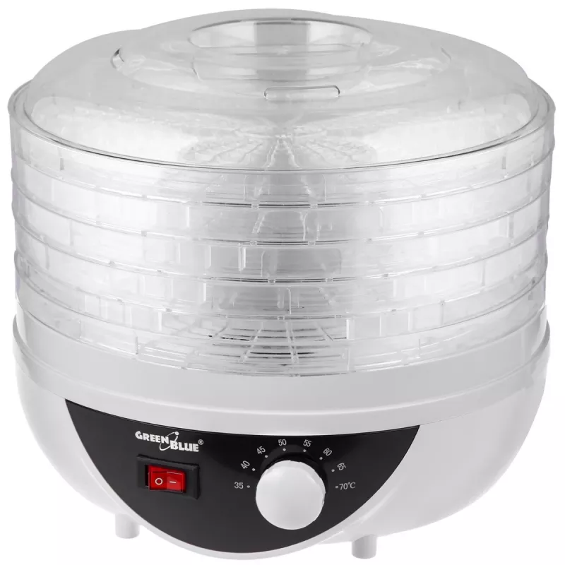 Desidratador de cogumelos, legumes e fruta GreenBlue, potência 250W, muito silencioso, 5 crivos, GB195