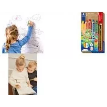 Lápis de cor Staedtler Noris junior 140 — conjunto com 6 cores sortidas
