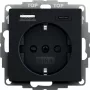 gira Tomada com ligação USB, modelo 2459005, preto