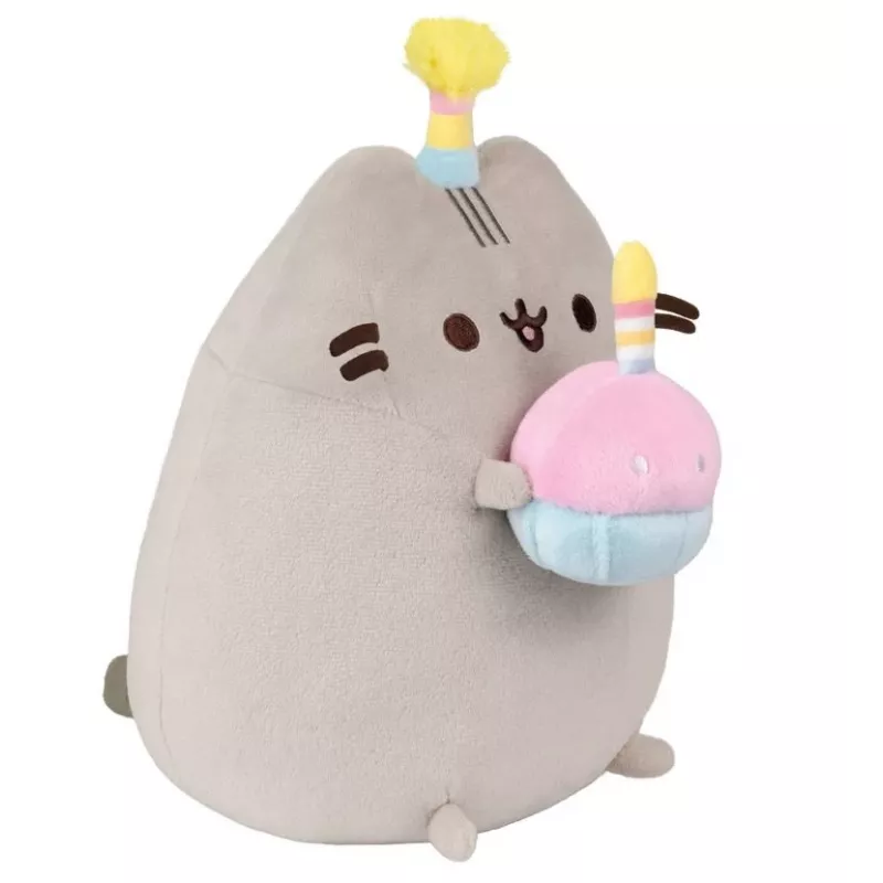 Peluche Pusheen da Pusheen — chapéu de aniversário de 24 cm com bolo de peluche