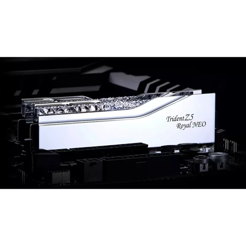 DIMM 64 GB DDR5-6000 (2x 32 GB) Dual-Kit, memória RAM prateada, F5-6000J2636H32GX2-TR5NS, Trident Z5 Royal Neo, AMD EXPO