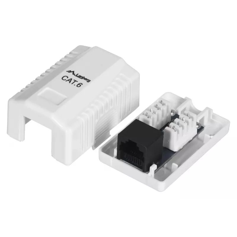 Tomada de rede LANBERG RJ-45 OU6-0001-W, Cat6, branco