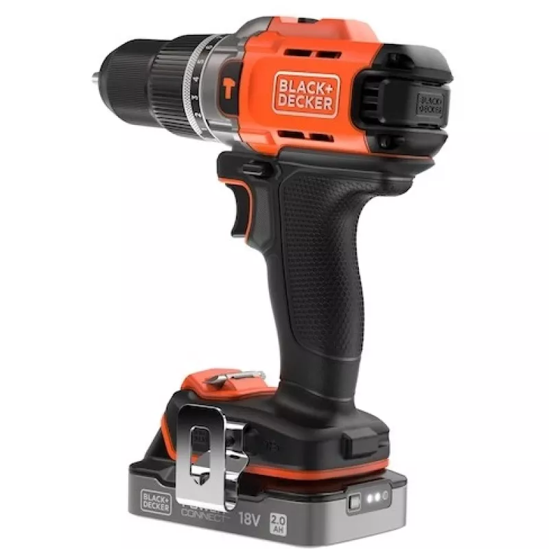 Berbequim de percussão sem fio Black & Decker BCD383D1XC 18V kit com bateria 2Ah