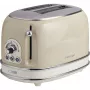 Torradeira Ariete 155 Design de 2 fatias com cestos para sanduíches, 6 níveis de tostagem, 810 W, caixa em aço inoxidável, gaveta de migalhas removível, bege pastel