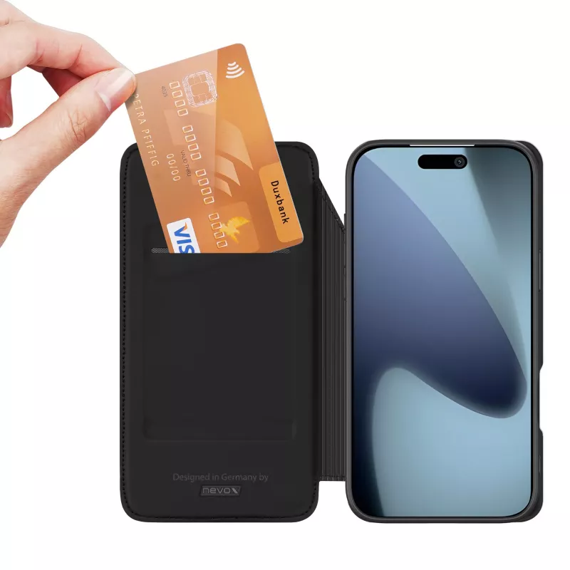 Nevox Vario Series Capa tipo livro para iPhone 17 Pro Max, preto