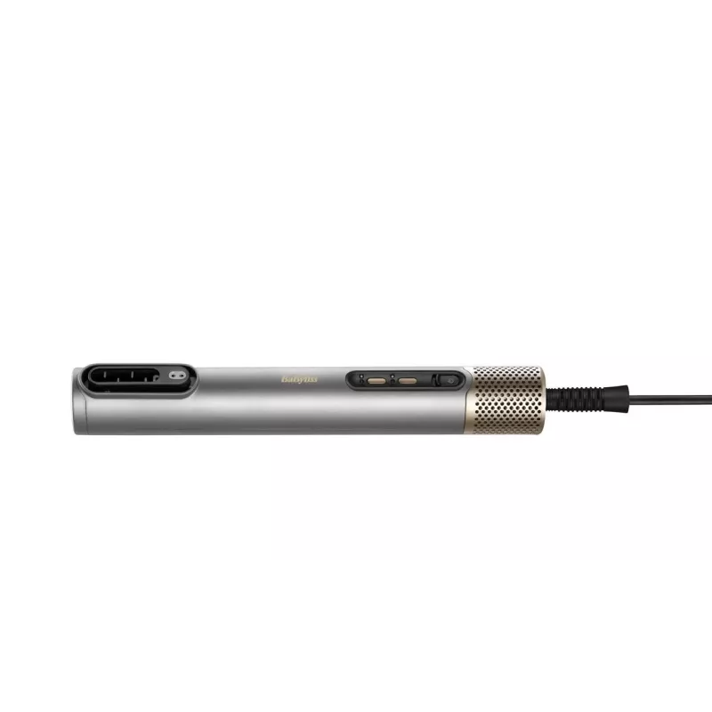 Conjunto de styling de cabelo BABYLISS AS6555E — tecnologia Airflow, 4 níveis de calor, cabo de 2,5 m, prateado/dourado