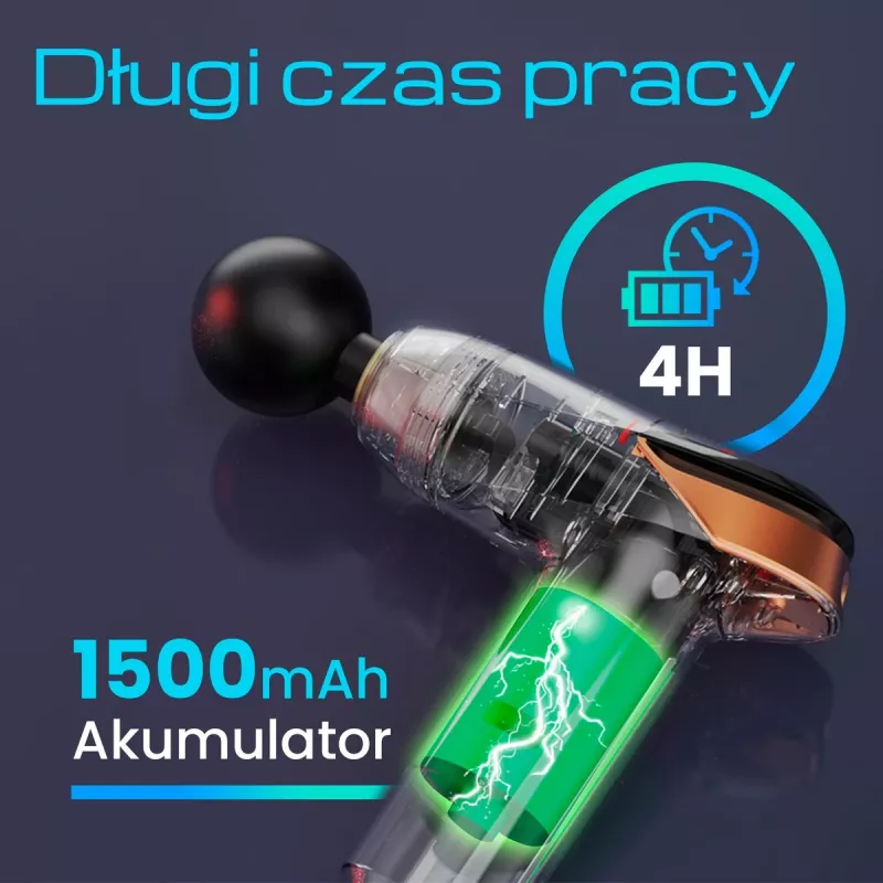 Pistola de massagem Extralink MSG-02-LITE 3200 rpm 6 acessórios