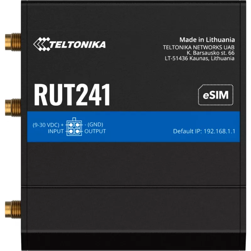 TELTONIKA NETWORKS RUT241 eSIM GLOBAL router industrial (RUT241230000)