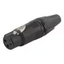 Ficha de cabo fêmea de 3 polos EQUIP XLR de 3 polos, preto, 30,5 g, 19,2×19,2 mm