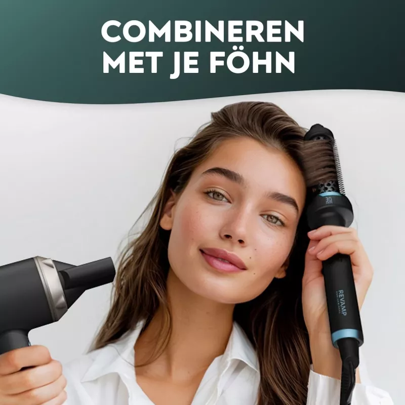 Escova térmica Revamp BR-1300A-EU Ceramic Ionic 30mm – escova de styling aquecida para o cabelo