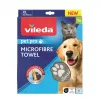 Toalha de microfibra VILEDA 172651 para gatos e cães, cinzento, 650×1000 mm, poliamida