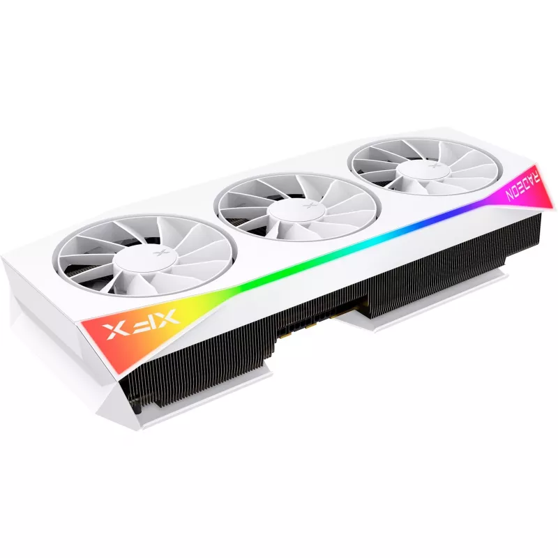 Placa gráfica XFX Radeon RX 9070 XT — 16 GB GDDR6, 256 bits, PCIe x16, 3 ventoinhas, branco, 360 mm