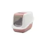 Caixa de areia para gatos com tampa Savic Nestor branco-rosa, bandeja fechada com tampa, 56×39×38,5 cm