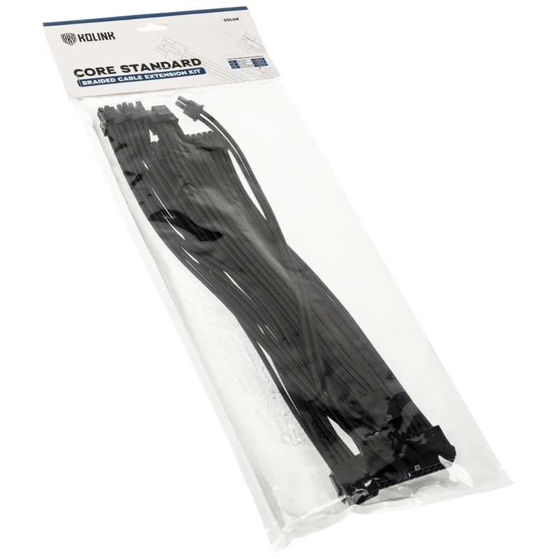 Kolink Core Standard Braided Kit de extensão de cabos - Jet preto